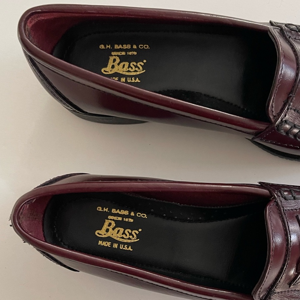 Bass Women's Burgundy Penny Loafers - Picture 9 of 12